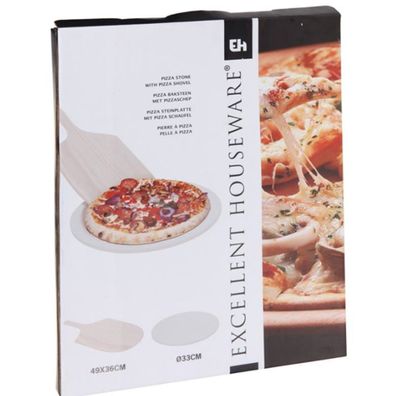 Pizza Steinplatte mit Schaufel ca. 33cm Durchmesser