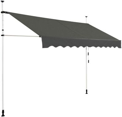 Klemmmarkise Sonnenschutz, Balkonmarkise höhenverstellbar 200-300cm, 300cm breit