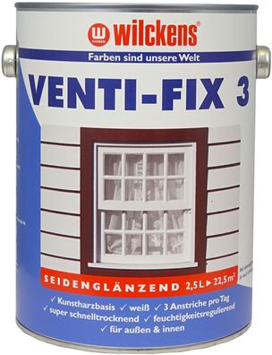 Wilckens Venti-Fix 3 Fensterweiss 2,5 L Fensterlack weiss wetterfest Türlack