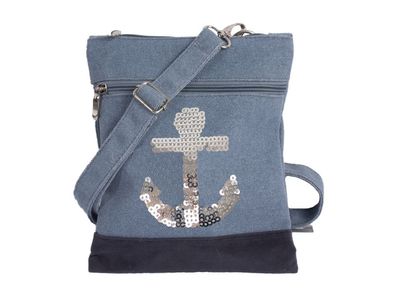 Crossbag Canvas blau Anker - bb-Klostermann 31206 - Tasche Umhängetasche Canvas