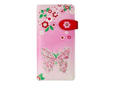 Langbörse Blumen mit Schmetterling rosa - bb-Klostermann 50149 - Geldbeutel Geldbör