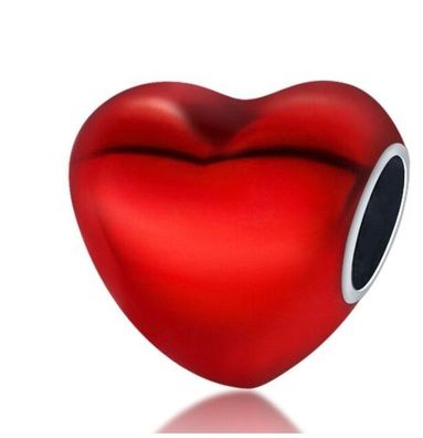 Charms Anhänger Charm kompatibel für Pandora 925 Sterling Silber Herz rot