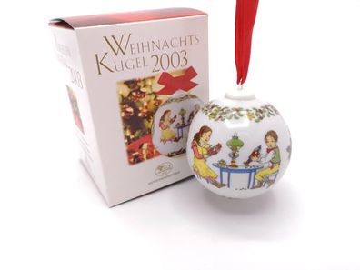Porzellankugel Weihnachtskugel 2003 - Hutschenreuther - in OVP