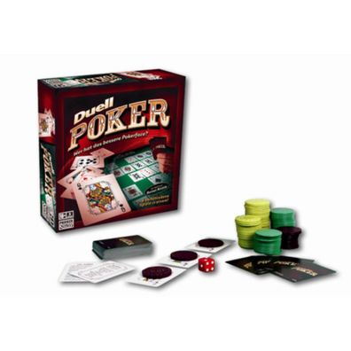 Hasbro - Brettspiel - Duell Poker Kartenspiel Pokerchips Spielkarten 2 Spieler