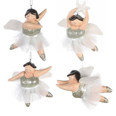 Engel Betty Ballerina - Set 4-tlg. - champagner / weiss - 89096 - Casablanca