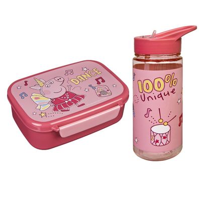 Scooli Peppa Pig Wutz Lunch Set Brotdose und Trinkflasche Bottle Sandwich Box
