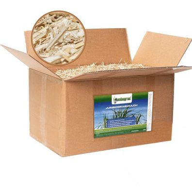Jumbogras®-Mulch aus Miscanthus-Häcksel, im handlichen Karton