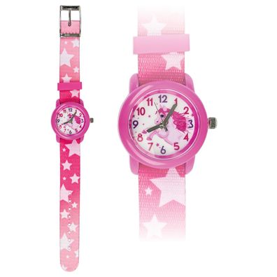 Kinderuhr Pferde rosa - bb-Klostermann 21509 - Armbanduhr Motivuhr Quarz-Uhrwerk