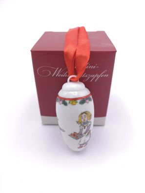 Mini-Zapfen Stoffpuppen im Geschenkkarton - Hutschenreuther - Porzellanzapfen Weihnac