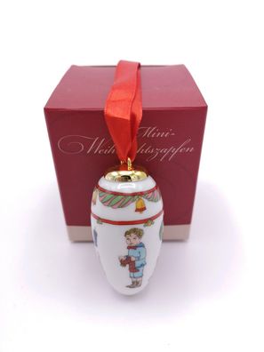 Mini-Zapfen Weihnachtsstrumpf im Geschenkkarton - Hutschenreuther - Porzellanzapfen W