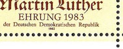 DDR 1982 Martin Luther KlBg Plattenfehler MiNr. 2755 II Rundstempel Karl-Marx-Stadt