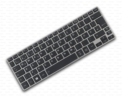 Tastatur DE Schwarz mit Silberrahmen inkl. Backlight für Toshiba Portege Z30-B ...