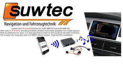 Audio Interface für Audi MMI 2G High u. Basic Low Bluetooth A2DP AUX AMI streaming