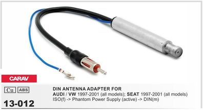 CARAV 13-012 Autoradio ISO auf DIN Antennenadapter für VW, AUDI, SEAT