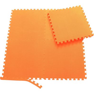 Sporttrend 24® 12 Schutzmatten Orange, Bodenschutzmatte Unterlegmatte Puzzlematte ...