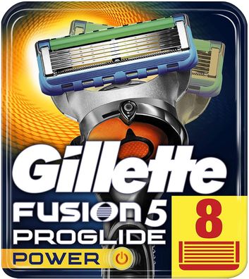 Gillette, Fusion ProGlide Power, Rasier-Klingen für Männer, 8 Klingen