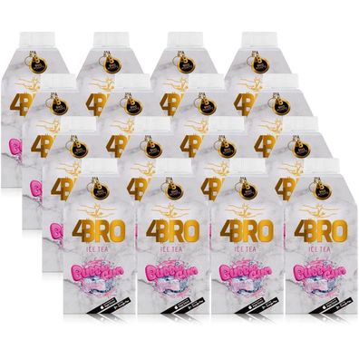 16 Packungen 4 Bro Ice Tea Bubble Gum a 0,5l Eistee Kaugummi (16 x 0,5l) 4Bro