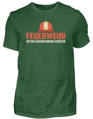 Feuerwehr RETTEN-LÖSCHEN-BERGEN-SCHÜTZEN - Herren Basic T-Shirt-W6D1IGW7