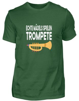 Echte Mädels spielen Trompete - Herren Basic T-Shirt-4AGM105G