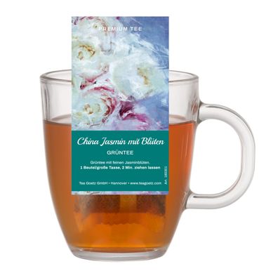 Abraham`s Tea House - Big Tea Bag China Jasmin - aromatisierter Grüntee (Teebeutel)
