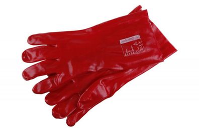 Handschuh 35cm Redstart rotbraun Gr. 10 Chemikalienbeständig PVC beschichtet