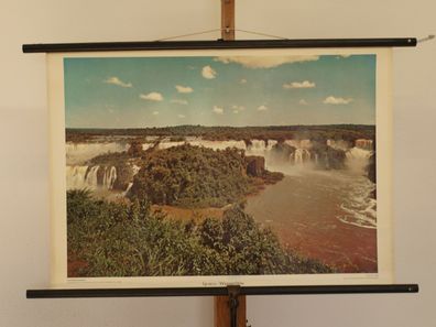 schönes Wandbild Iguacu-Wasserfälle Brasilien Argentinien 75x51cm vintage 1960