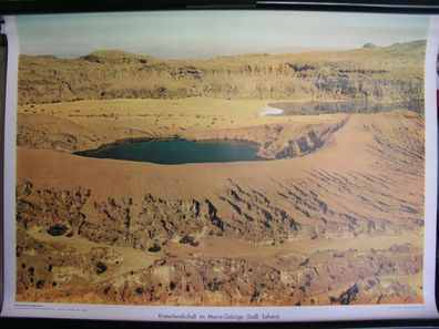Schulwandbild Wandbild Bild Krater-Landschaft Marra-Gebirge Sahara Afrika 72x50