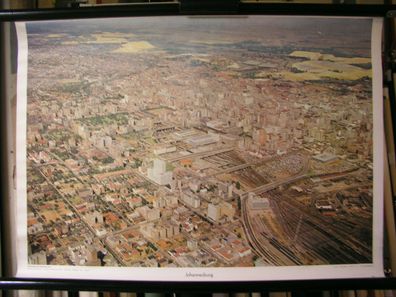 Schulwandbild Wandbild Bild Johannesburg Luftbild Südafrika Afrika 72x51cm