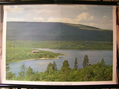 Schulwandbild Wandbild Bild Seen Finnische Seenplatte Lappland Finnland 72x50cm