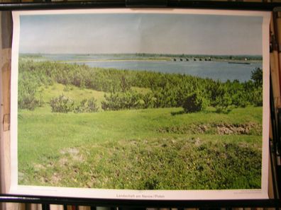 Schulwandbild Wandbild Bild Fluss Landschaft am Narew Polen Polska Europa 72x52