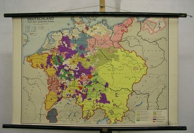 Schulwandkarte Wandkarte Deutschland nach dem 30jährigen Krieg Schulmann 92x59cm