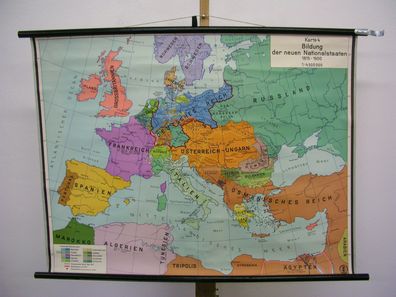 Schulwandkarte Wandkarte Karte Geschichte Europa Nationalstaaten 101x76cm 1959