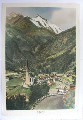 schönes altes Wandbild Großglockner Kärnten Tirol 64x92cm 1956 vintage pictures