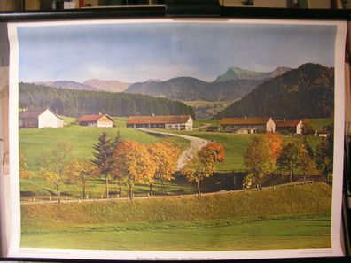 Schulwandbild Wandbild Bild Allgäu Bauernhof Oberstaufen Deutschland 72x51cm