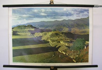 schöne Schulwandkarte Wandbild Monte Alban Zapoteken Oaxaca 75x51 vintage 1958
