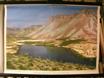 Schulwandbild Wandbild Hochsteppe See Kuh-i-Baba-Gebirge Afghanistan Asien 71x51