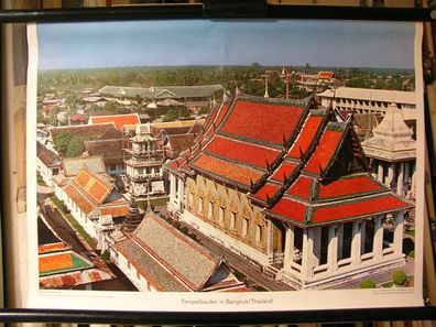 Schulwandbild Wandbild Bild Tempel Tempelbauten in Bangkok Thailand Asien 71x51c