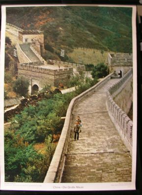 Schulwandbild Wandbild Altes Bild Volksrepublik China Große Mauer Asien 51x70cm