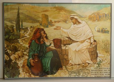 Wandbild Bibel Testament Kirche 39 .. wer aber von dem Wasser trinkt, .. Ewigkeit