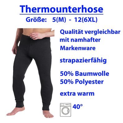 Terratrend Unterwäsche Unterhose Thermo lang Baumwolle warm Ski jede Größe M - 6XL
