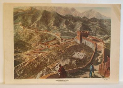 Wandbild Das Reich der Mitte Die Chinesische Mauer Poster 92x64cm vintage 1954