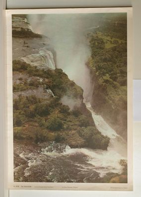 Wandbild Victoria-Fälle Wasserfall Naturwunder Sambesi Afrika 64x92 vintage 1970