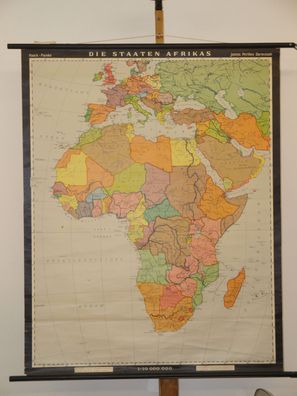 Die Staaten Afrikas 1965 Schulwandkarte Wandkarte 97x121cm