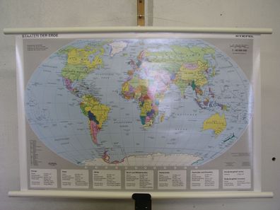 Staaten der Erde Weltkarte politisch 2002 Schulwandkarte Wandkarte 98x63cm