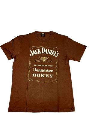 2x Jack Daniels Honey T-Shirt / Herren in Größe L / Baumwolle in braun