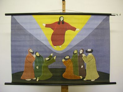Jesus fährt in den Himmel auf Christi Himmelfahrt 1962 Schulwandbild Wandbild 96x66cm
