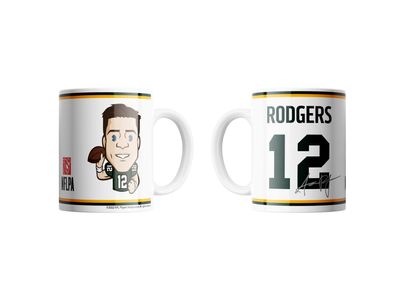 NFL Green Bay Packers Aaron Rodgers Kaffeetasse Tasse Mug 15oz 450ml Player Emoji