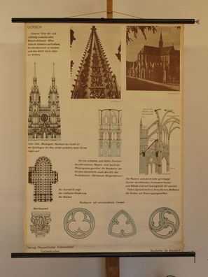 Architektur Gotischer Baustil Geschichte 1960 Schulwandbild Wandbild 79x114cm