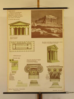 Architektur Griechischer Baustil Geschichte 1960 Schulwandbild Wandbild 79x115cm