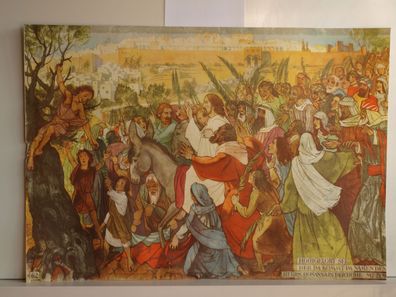 Bibelgeschichte HV59 Gelobt sei der da kommt 1960 Schulwandbild Wandbild 98x68cm